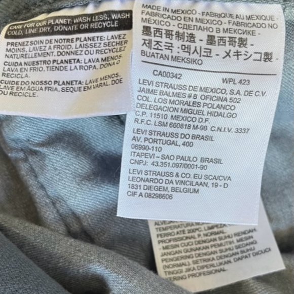 Levi's‎ Original 501 Green/Blue Jeans 40X30 100% Cotton Straight Leg Button Fly - Picture 7 of 8